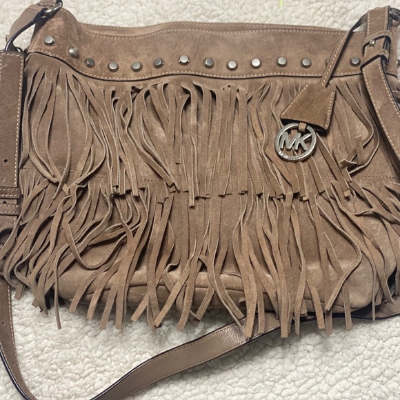 Authentic Michael Kors suede purse with fringe. - Picture 1 of 3